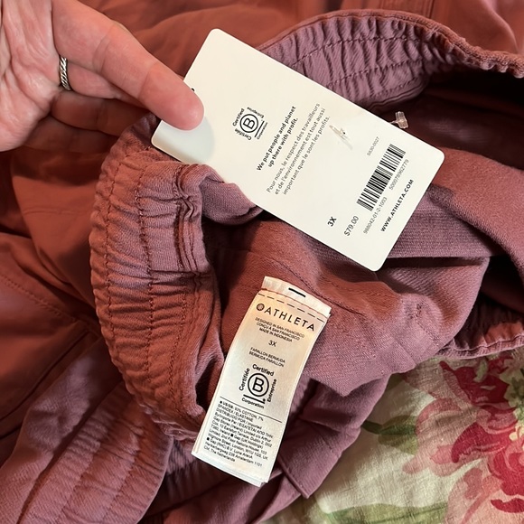 ATHLETA Size 3X Parallon Bermuda Dusty-Rose-Pink Mid-Rise Stretch Cozy $79 NEW - Picture 11 of 16